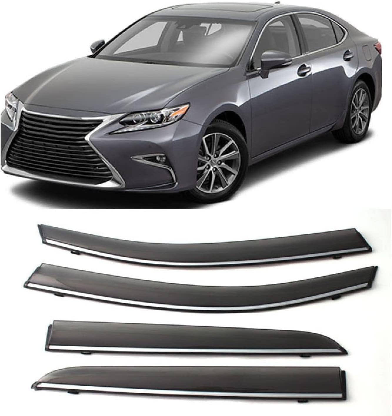 PANXUC Car Wind Deflectors for Lexus ES ES200 ES260 ES300h ES300 2018-2021, Side Window Wind Rain Deflector Window Visor Sun Rain Guard Smoke Guards