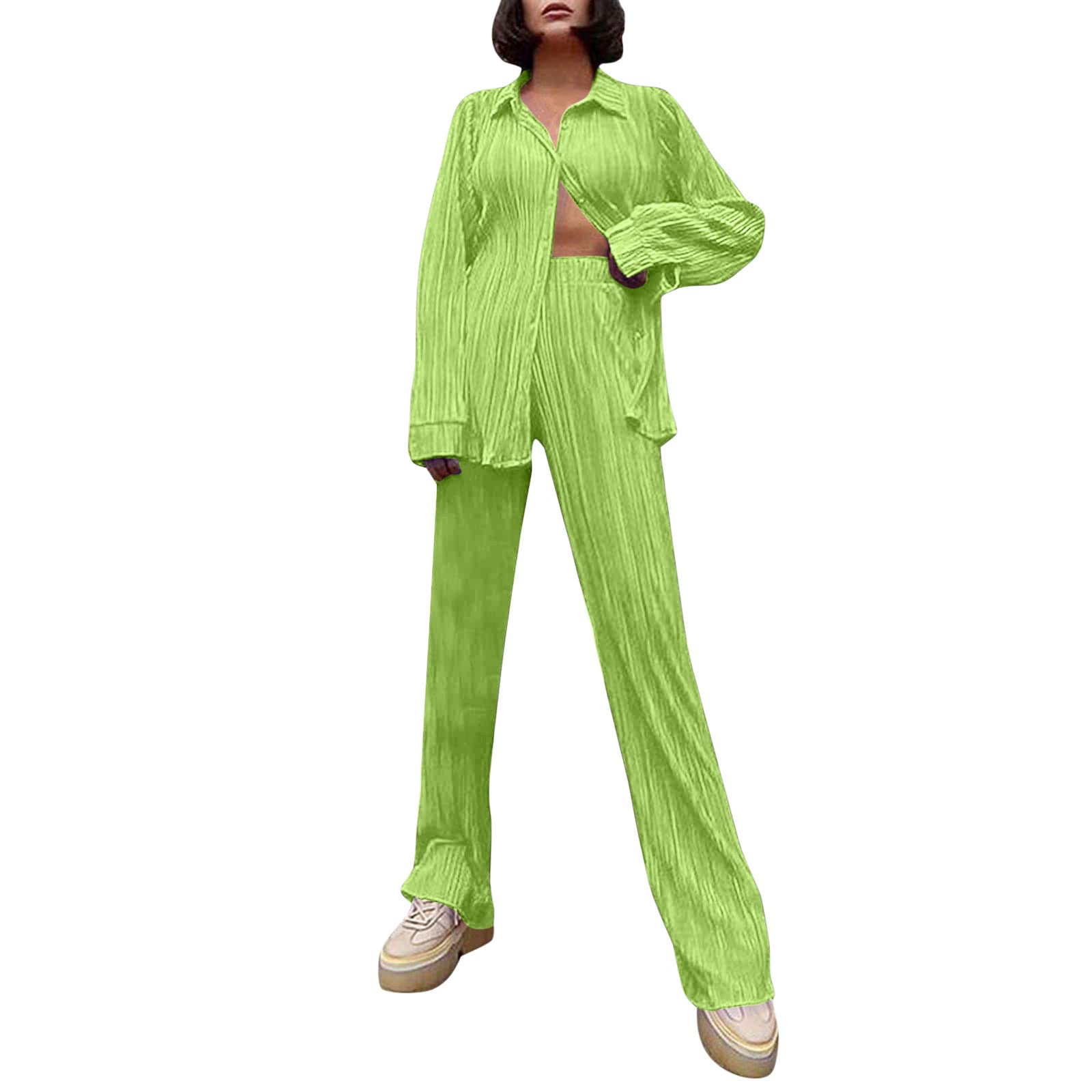 Juniors Blazers Women 2 Piece Pants Set Oversized Floral Soild Button Down Shirt High Waist Pants Outfits Summer Streetwear Junior Dressy Pant Suits