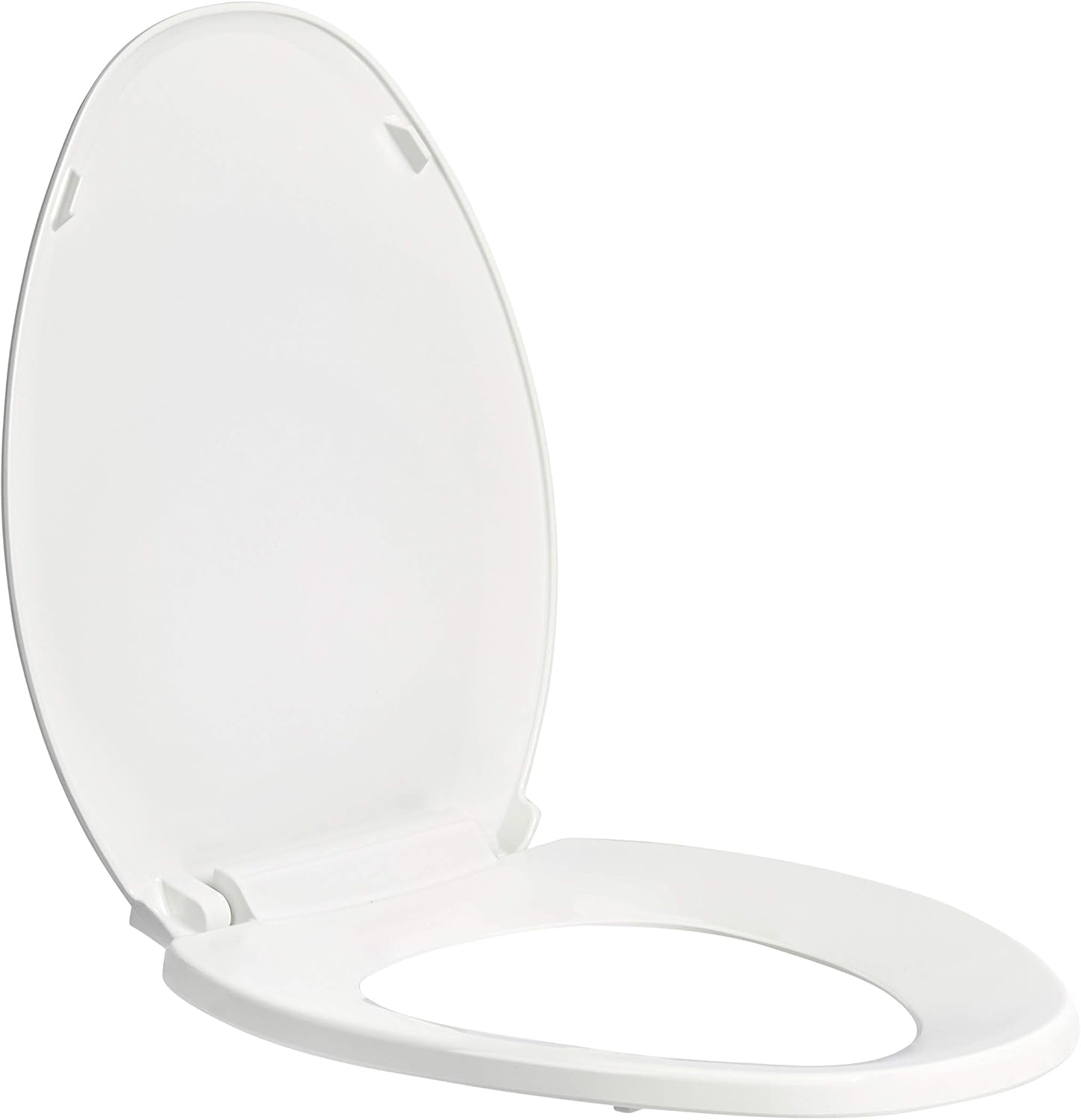 Amazon Basics AB-T102-E-W Quick-Install Soft-Close Toilet Seat, Elongated, White, 1-Pack