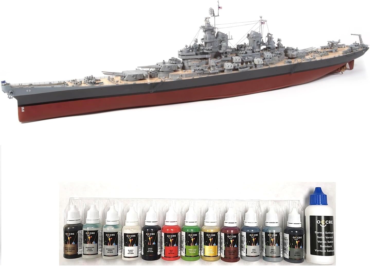 USS Missouri 1:200 Scale Wood and Metal Ship Model Construction kit # 16002 by OcCre (Missouri Stand Only - No Model)