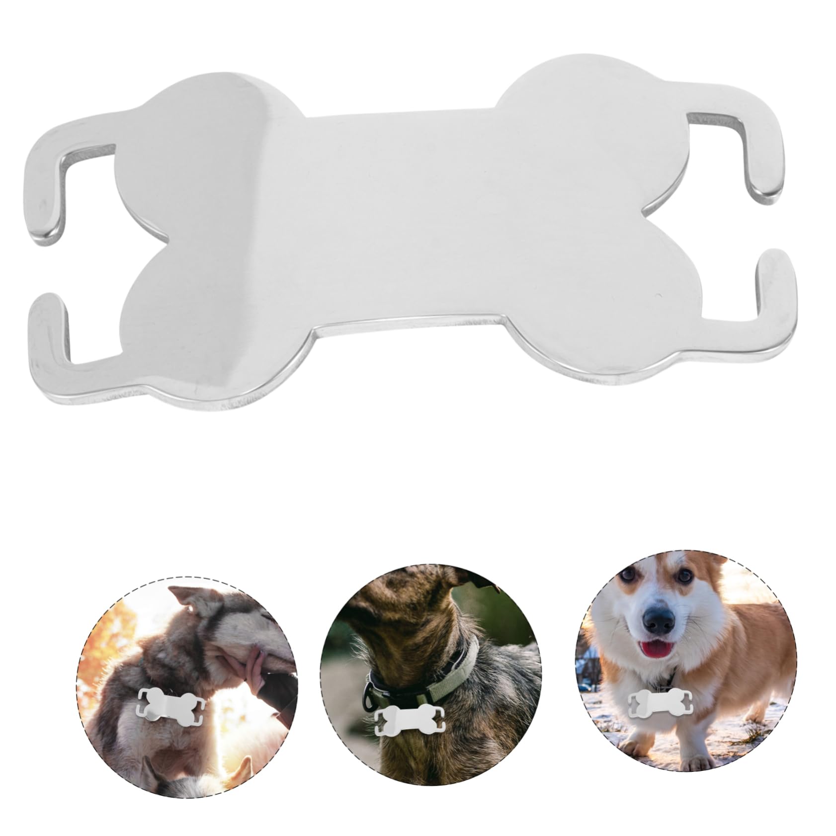 YARNOW 30pièces Médailles Identification Acier Inoxydable pour Chiens Plaques Personnalisables Os pour Animaux De Compagnie Étiquettes Vides à Graver