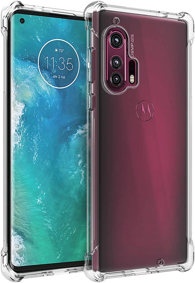 Osophter for Moto Edge Plus Case Clear Moto Edge+ Case Transparent Reinforced Corners TPU Shock-Absorption Flexible Cell Phone Cover for Motorola Moto Edge+(Clear)