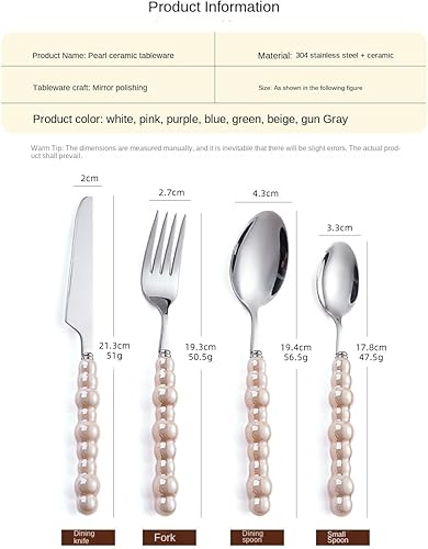 Miniatura 8 de Juego de cubiertos creativos de acero inoxidable con mango de cerámica para 4 personas, juego de cubiertos para 4 personas, cuchillo creativo para
