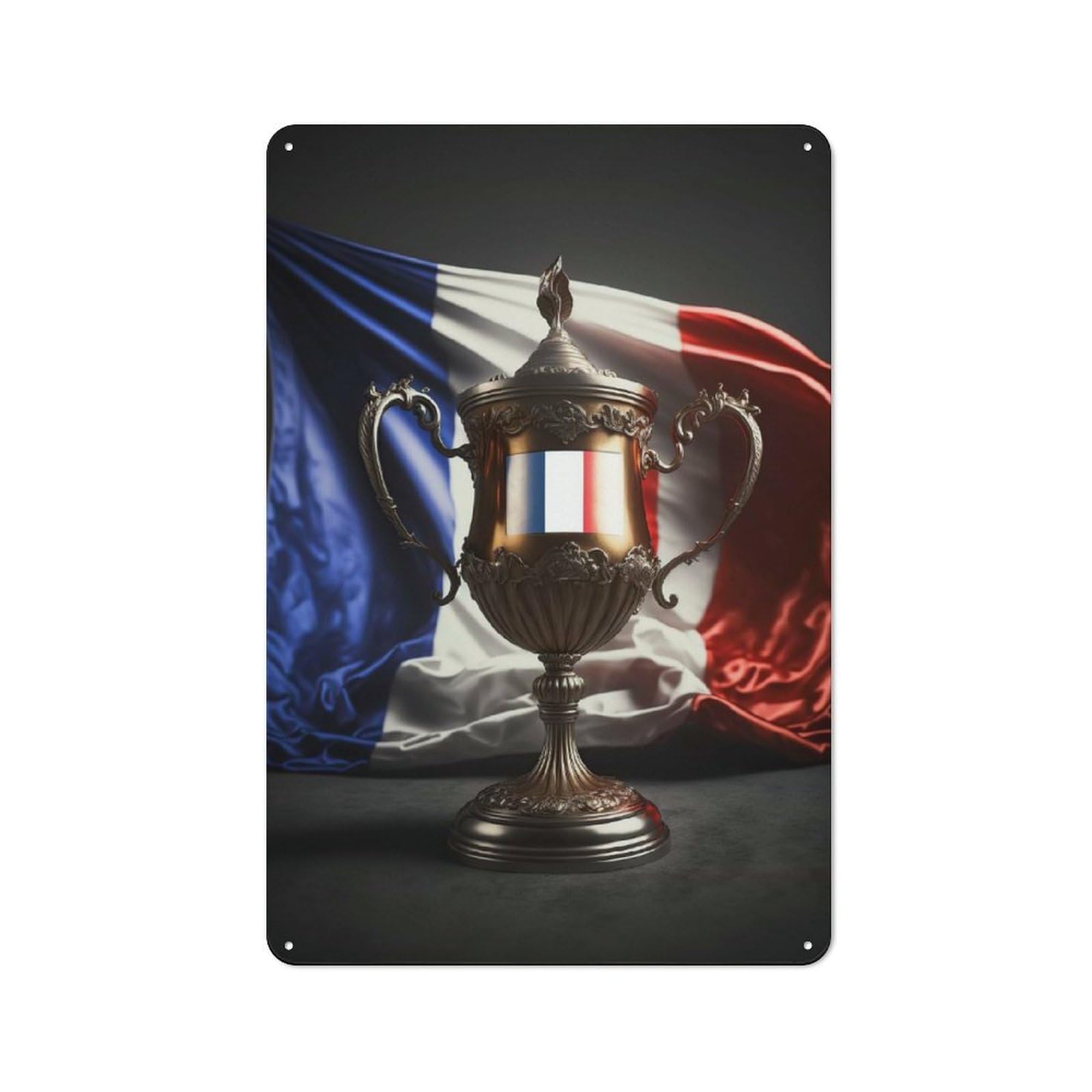 Junmoney Style-9 For Hobby Room Or Studio, Flag Of France Rustic Tin Wall Plaque 30X20cm, For Vintage Wall Decor Fans, For Metal Sign Collectors