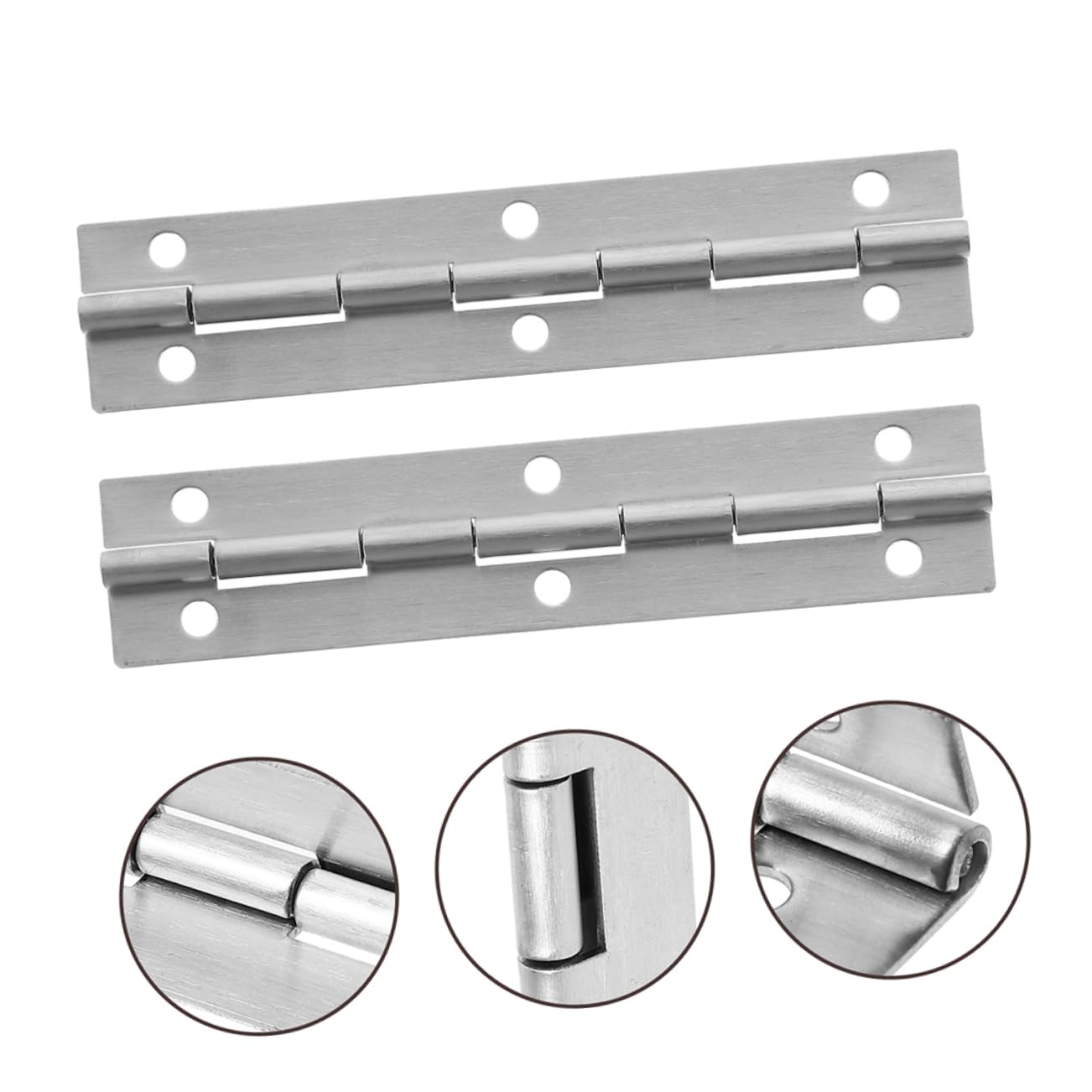 OSALADI 6 Pezzi Cerniere per Pianoforte in Acciaio Inossidabile, Argento, Supporto Continuo per Armadi e Porte, Installazione Facile