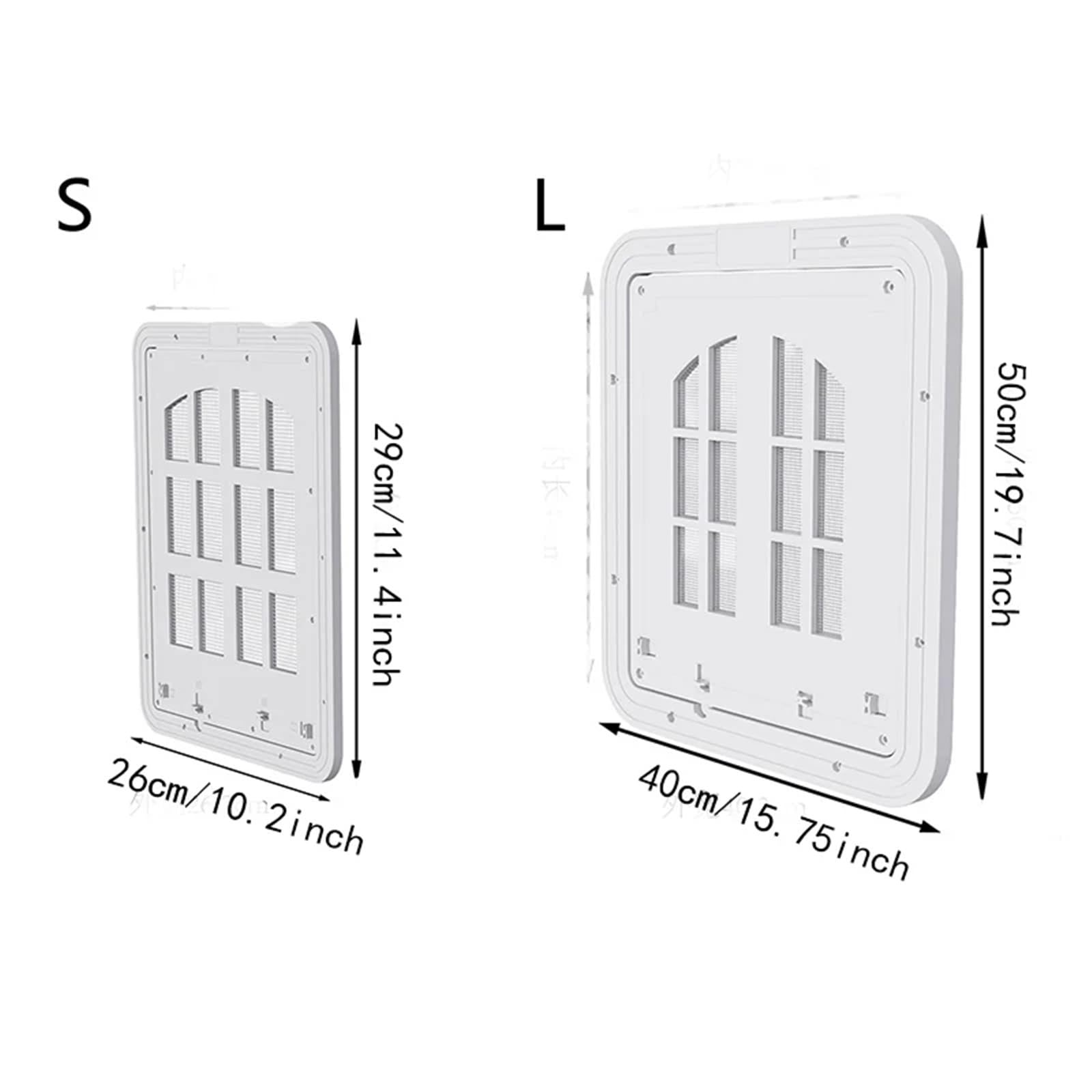 Puerta mosquitera Grande for Perros con Solapa de Apertura for Perros con 4 entradas y Cierre automático for Perros y Gatos. Puerta Mascotas con Cerradura(White,L)