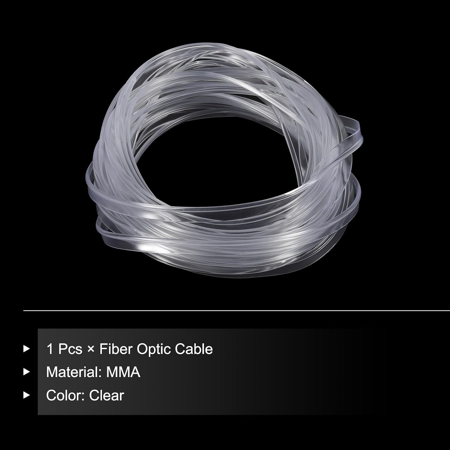 MECCANIXITY PMMA Fiber Optic Light Skirt Split Side Glow Cable, 3mmx10m LED Transparent for Car Decoration, DIY Art