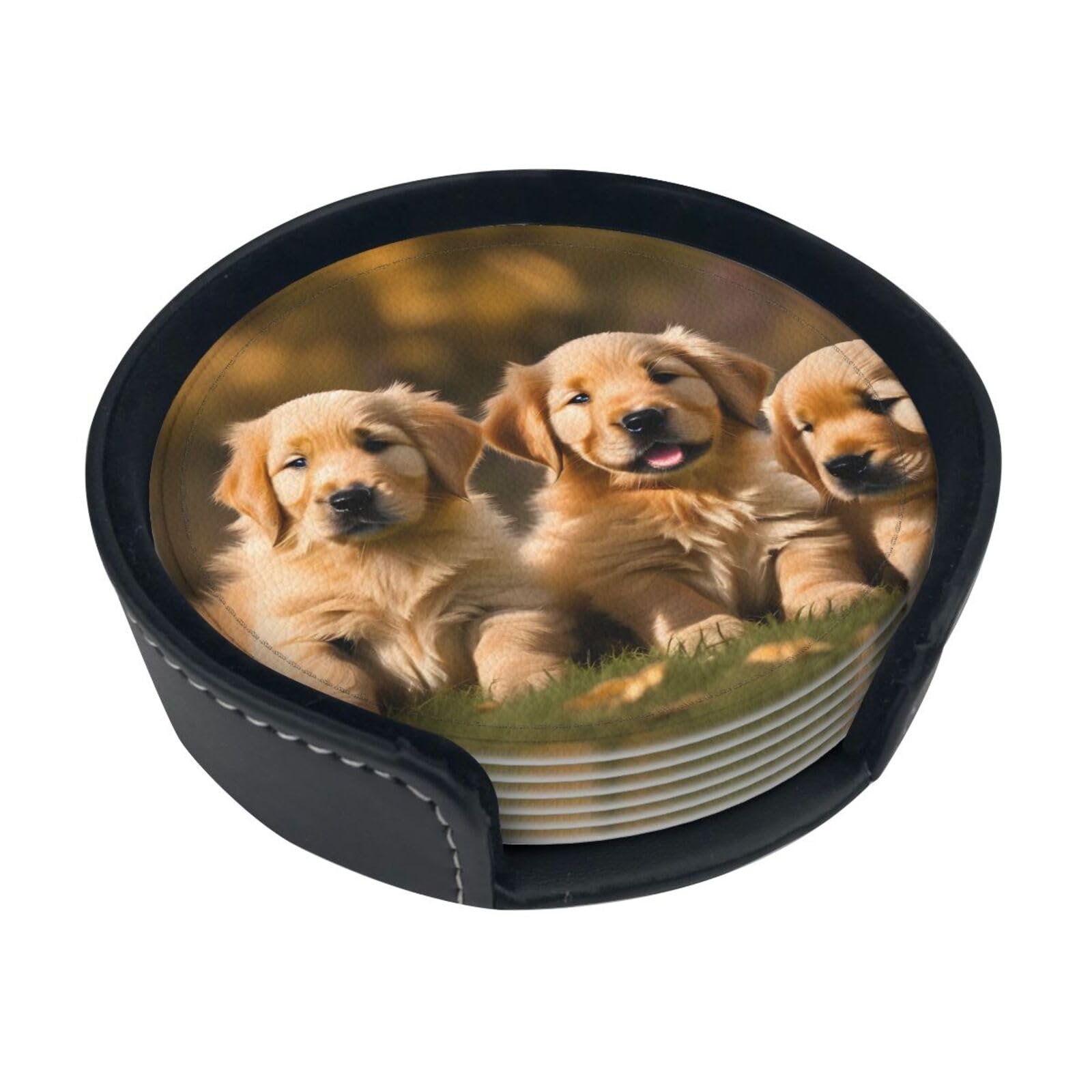 Dessous de verre Golden Retriever en polyuréthane : finissez-en avec les taches d'eau sur vos tables