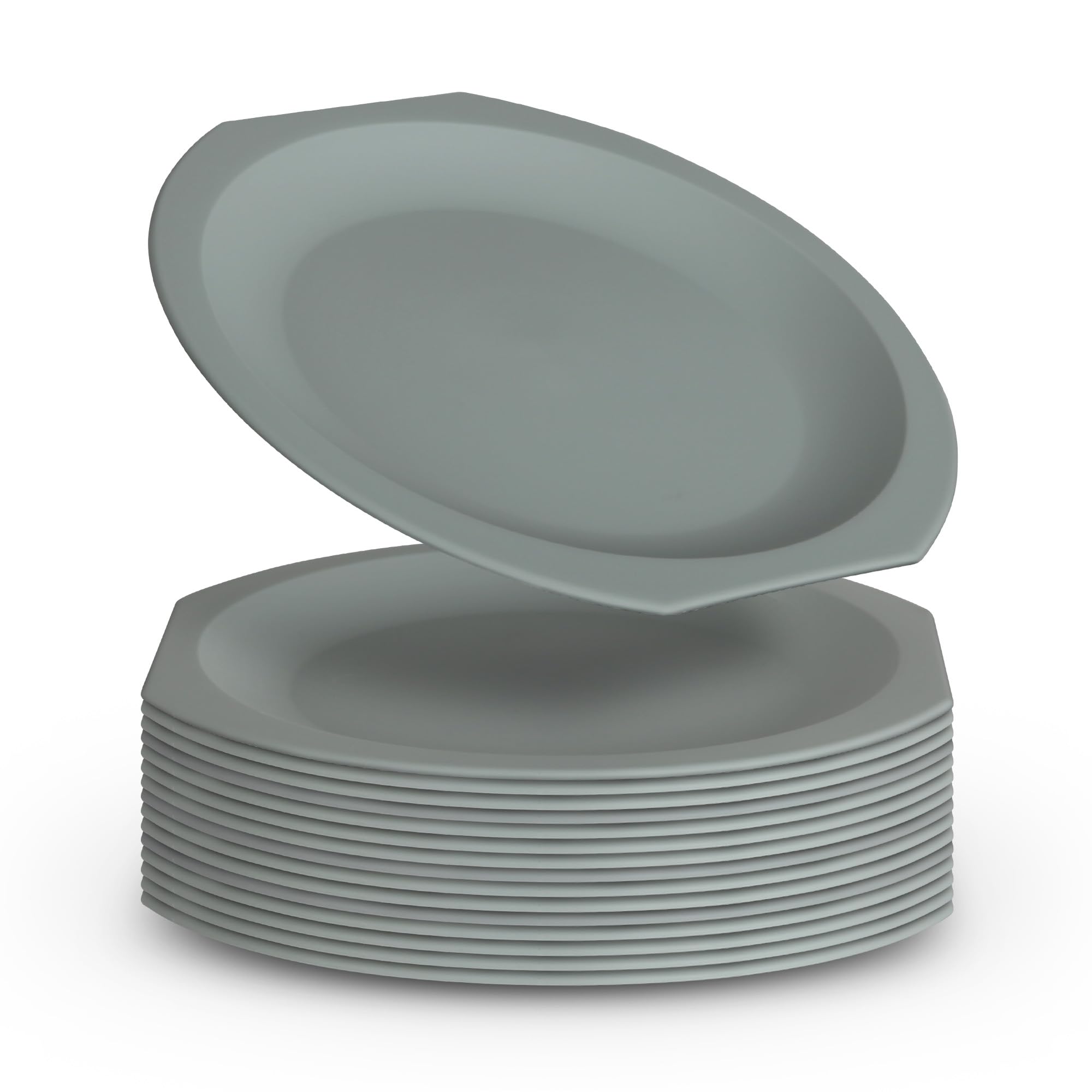 Pro Home Juego de 16 platos de plástico reutilizables de polipropileno irrompible, sin BPA, aptos para lavavajillas (23 cm de diámetro/verde)