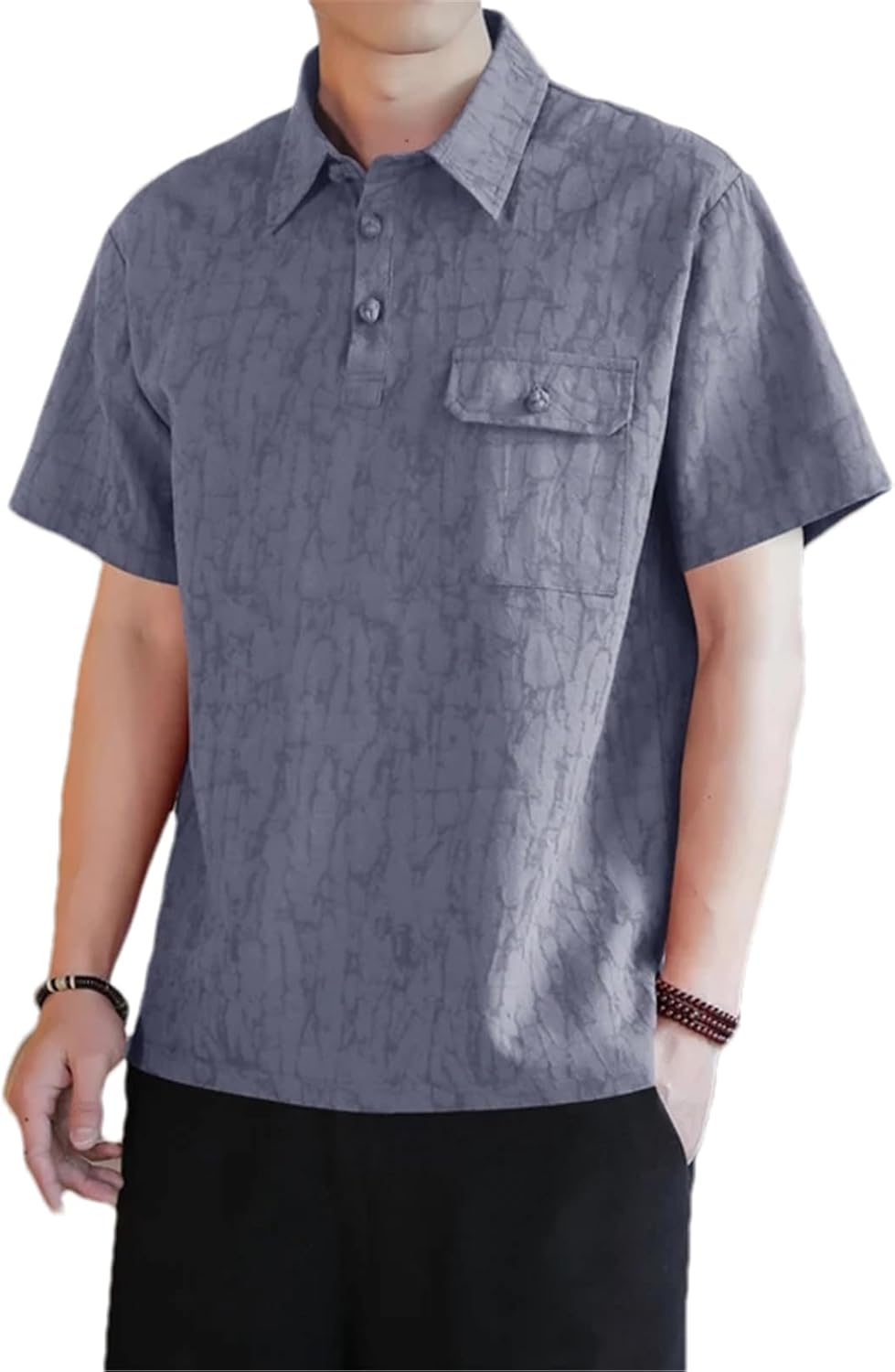 Chinese Style Cotton Linen Shirt Men Disc Buckle Summer Shirts for Men Short Sleeve Tang Suit T-Shirt