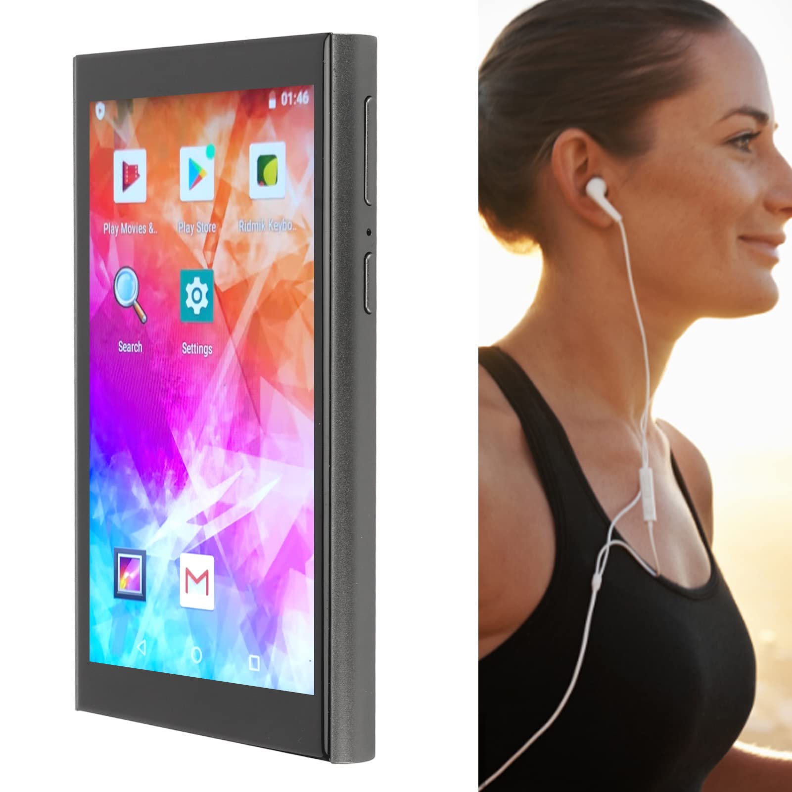 SIXRUN Lettore Musicale Portatile 4 Pollici Touch Screen HD Octa Core