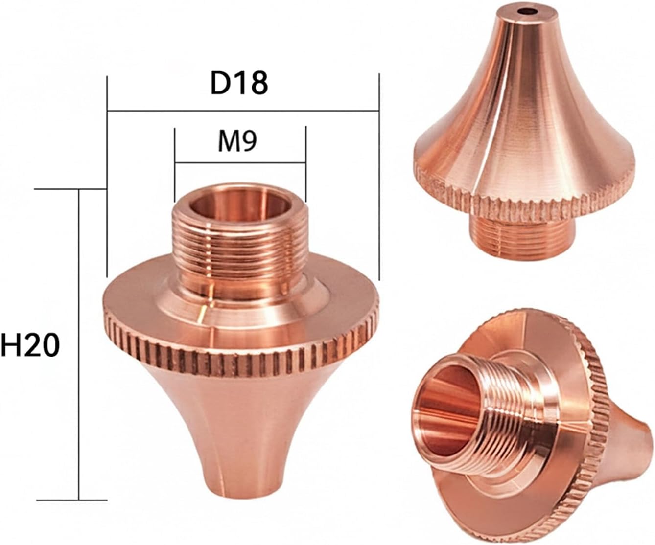 3D Laser Nozzle Tube Cutting Machine Dia18 M9 H20 Single & Double High Power Pointed Copper 10Pcs