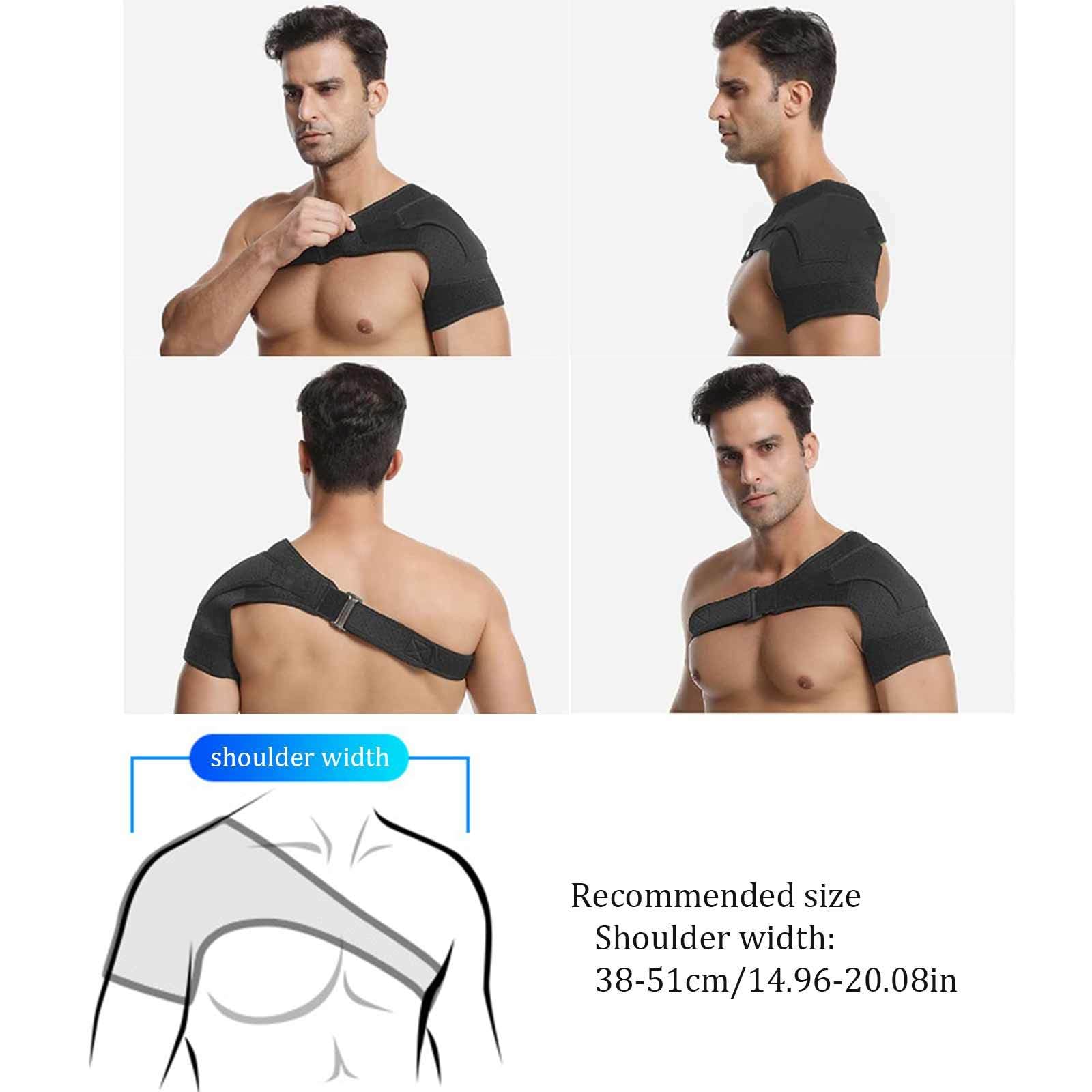 【CONFEZIONE da 2】 Tutore per Spalla Sportivo per Uomo e Donna | Adatta Al Braccio Sinistro e Destro | Manicotto di Supporto a Compressione per Cuffia Dei Rotatori Strappata,Black-OneSize