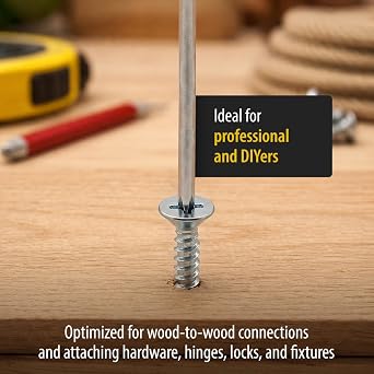 BCP Fasteners #6 x 1 Zinc-Plated Flat Head Wood Screws, 100 Pack