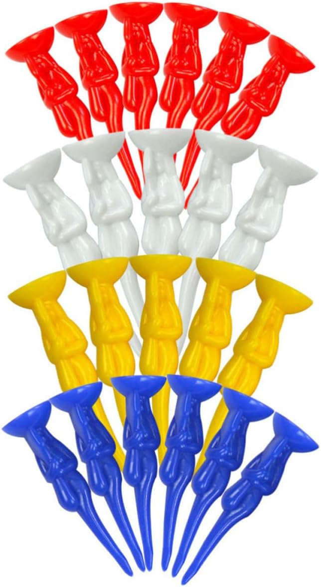 OSALADI 24pcs Plastic Golf Tees for Golfers, Practical Golfing Supplies