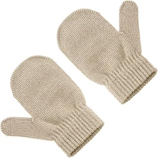 Guantes de punto de invierno para niños, manoplas gruesas con dedos completos, 1 par de guantes elásticos suaves de color sólido para niños pequeños