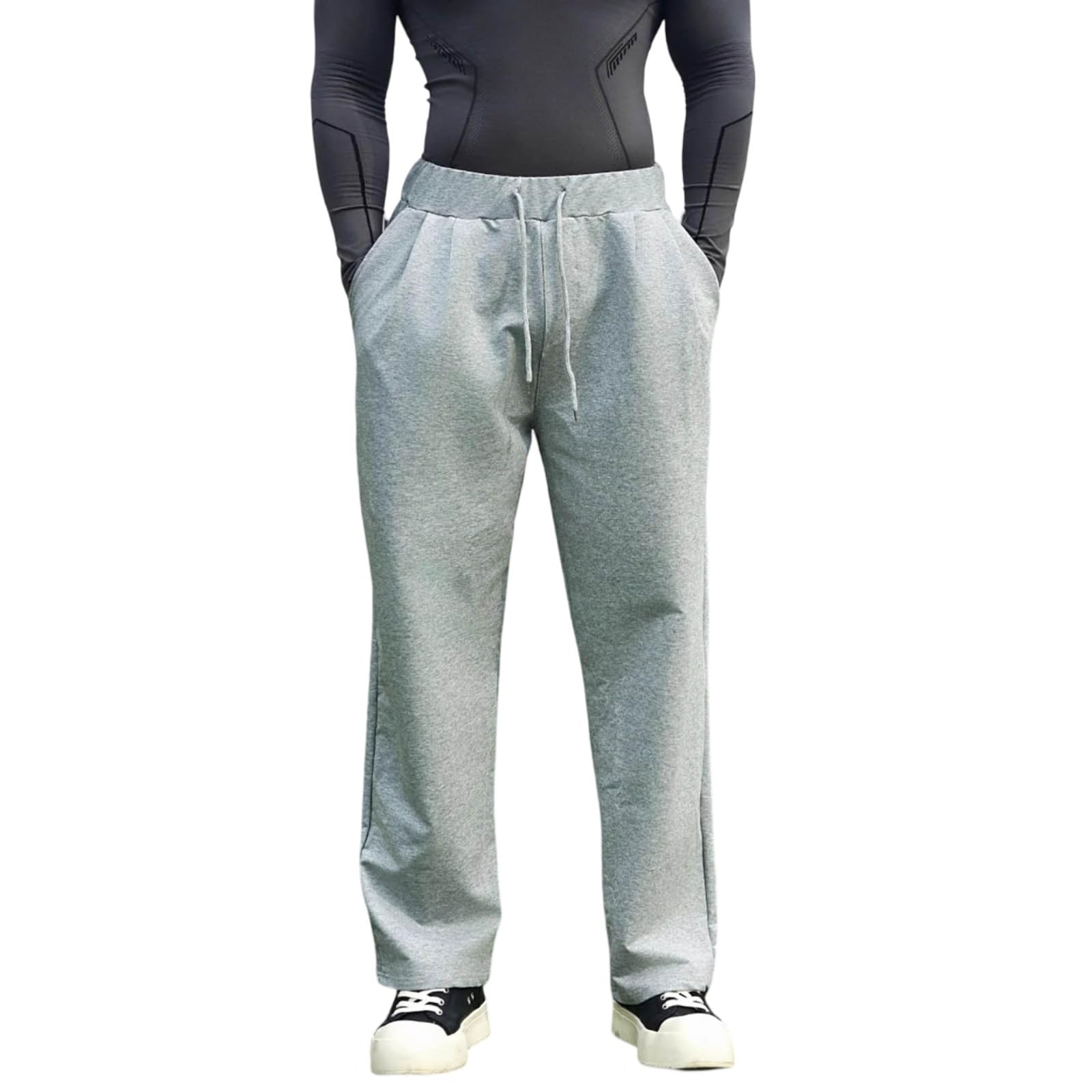 Baggy Jogging Bottoms, Men's Leisure Sweatpants with Drawstring and Pockets, Loose Fit Tracksuit Bottoms, Wide Leg, Casual Sweatpants, Wide Legged Trousers, Elastic Sports Trousers