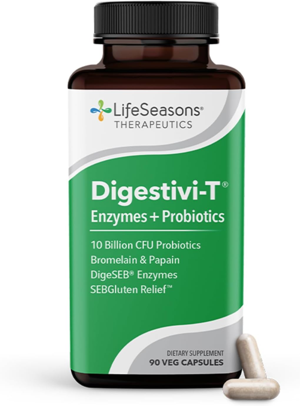 Digestivi-T - Digestive Enzymes & 10 Billion CFU Probiotic Supplement - Supports Gut & Immune Health - Bloating & Digestion Relief for Women & Men - 90 Capsules