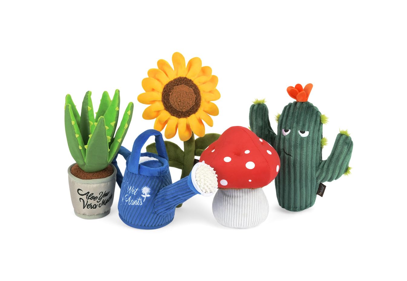P.L.A.Y. Cute Plush Dog Toys - Blooming Buddies, Plant Themed Durable Squeaker Chew Toy, Great for Puppies & Small, Medium, Large Dogs - Machine