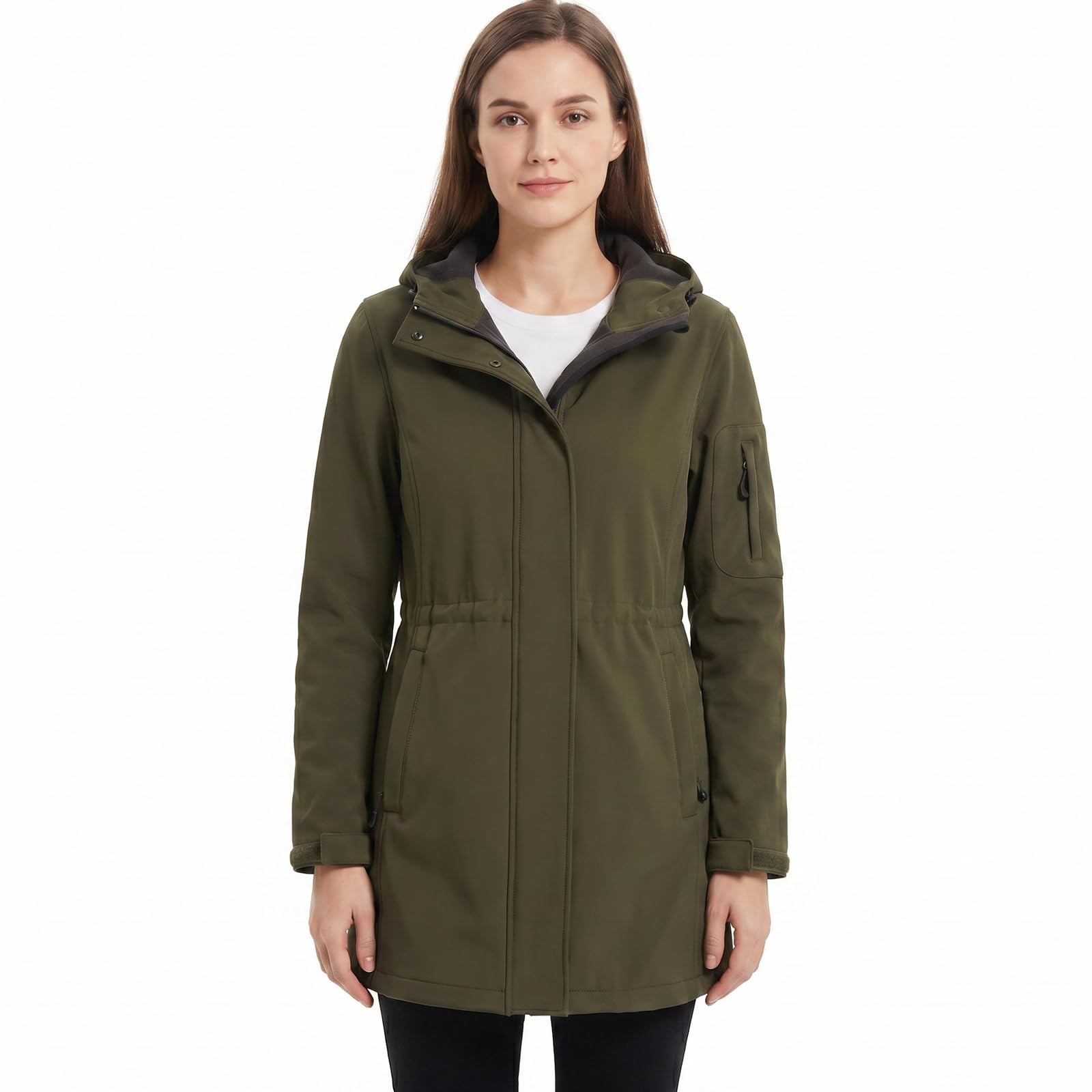 Chiguo Giacche invernali leggere da donna impermeabili Cappotti caldi con cappuccio Giacca antipioggia softshell