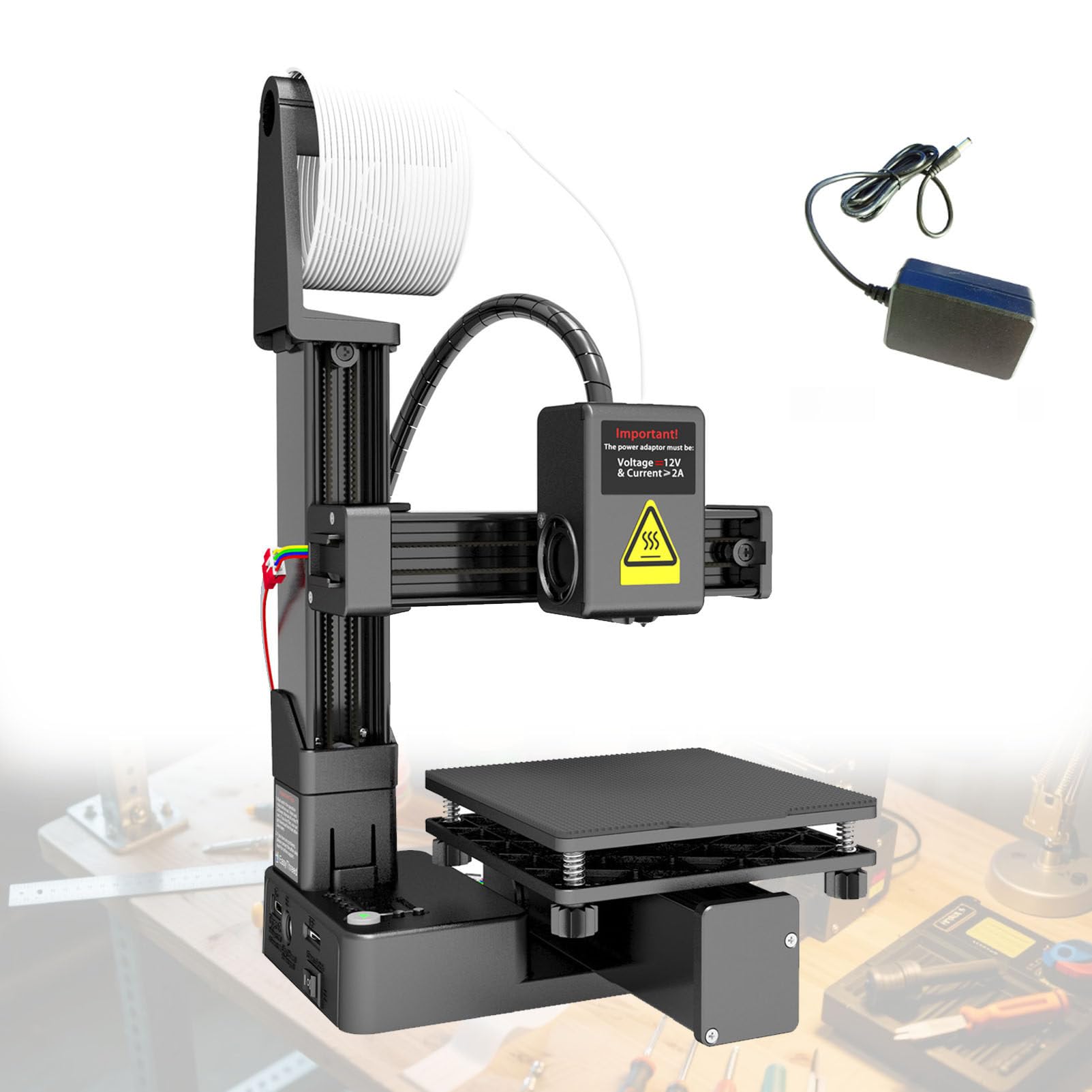 Impresora 3D para El Hogar, Plataforma ExtraíBle, ImpresióN con Una Sola Tecla con Tarjeta TF, Filamento Pla De Muestra para Principiantes, EducacióN DoméStica Black