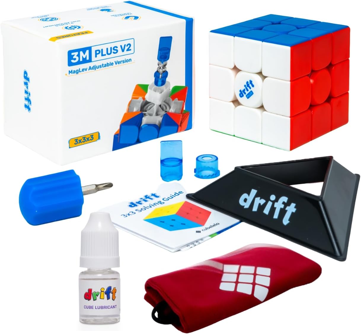 Cubelelo Drift 3M Plus v2 MagLev 3x3 Speedcube with Premium Pouch & Cube Lubricant Combo | Advanced MagLev Technology for Superior Stability | Ultra-Smooth Turns | Ideal for Speedcubers, Kids & Adults