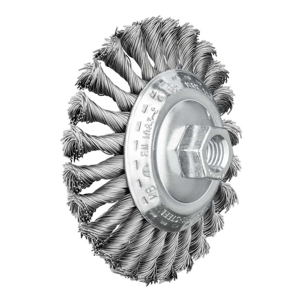 PFERD Cone Brush KBG 43315001 - Knotted Steel Wire, Ø115x15mm, M14