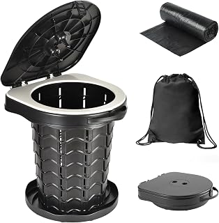 Upgrade Retractable Portable Toilet Camping Toilet Lightweight and Height Adjustable Folding Travel Toilet Portable Potty for Adults Kids, Perfect for Travel,Camp,Car,Emergency Use