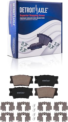 Miniatura 9 de Detroit Axle - Kit de frenos para Toyota RAV4 2006-2018 de 11.65 pulgadas delanteras y 11.06 pulgadas traseras perforadas con discos ranurados y