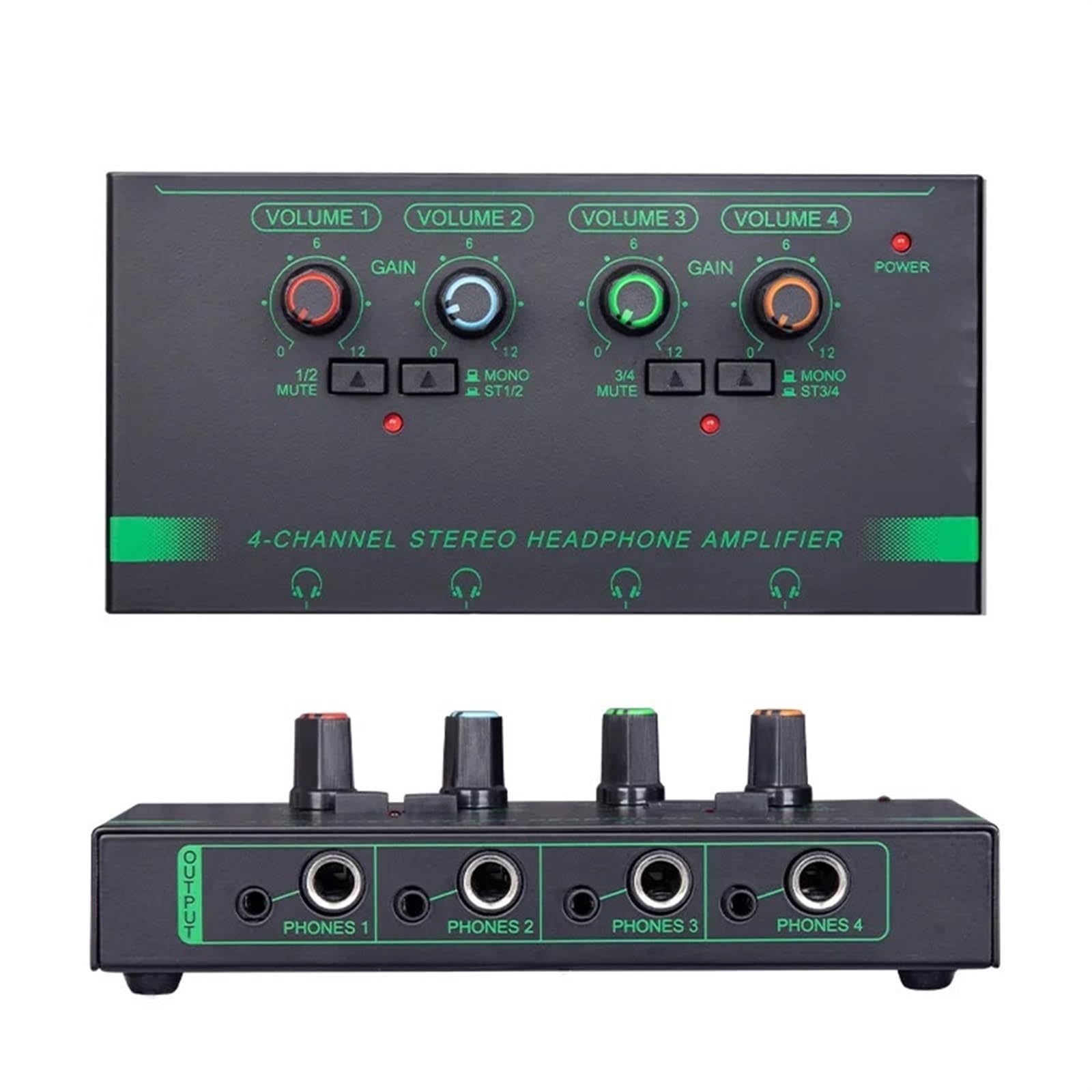 DJ-Controller, 4 6 Kanäle Kopfhörerverstärker Mini Tragbarer Kopfhörer Splitter Stereo Ultra Low-Noise Audio Mixer for Aufnahme Studio Monitor(4 Channels)