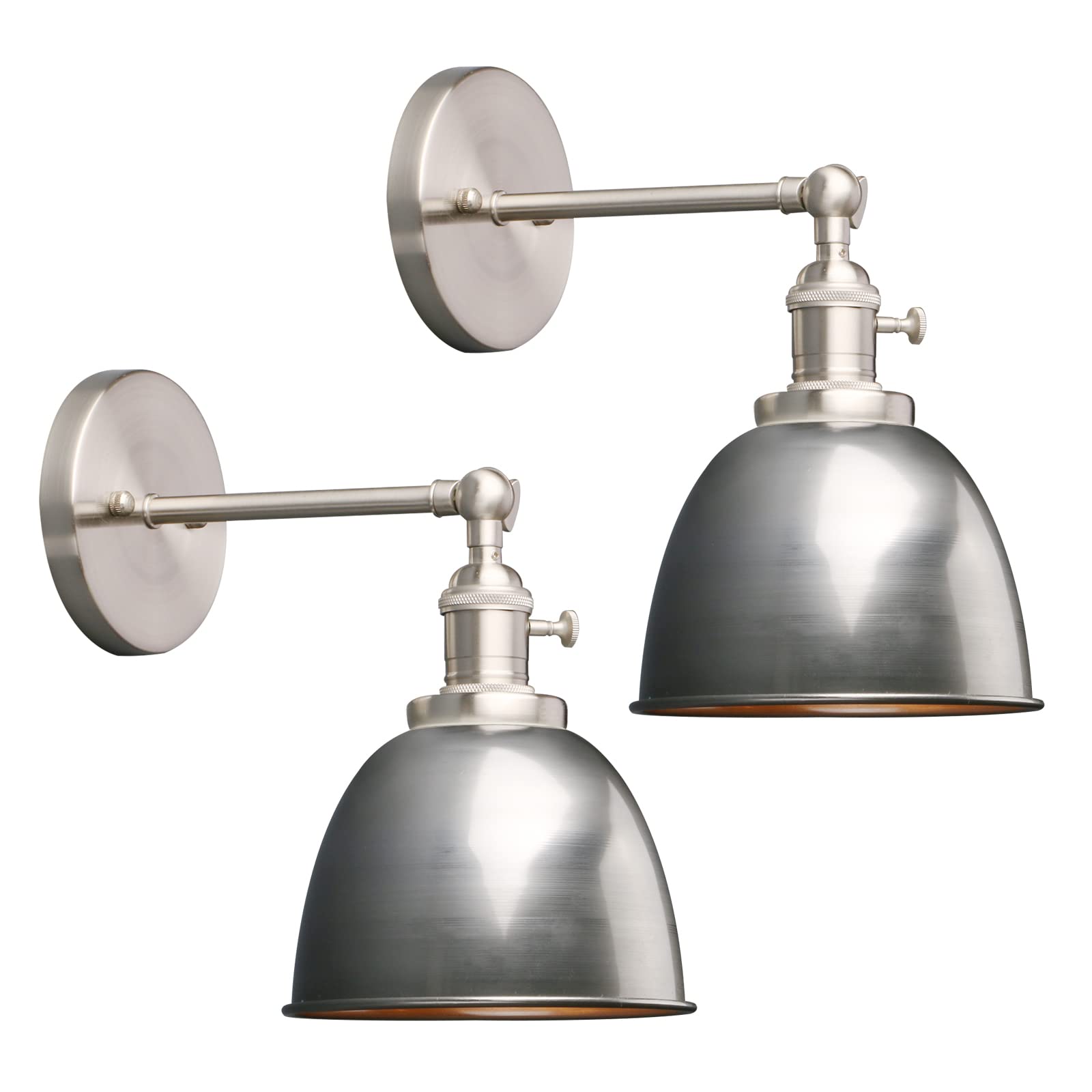 Phansthy 2 pezzi Moderno soffitto semicircolare mini con paralume in metallo lampada da parete Vintage Industria Loft lampada da parete anticato decorazione da parete illuminazione da parete cucina