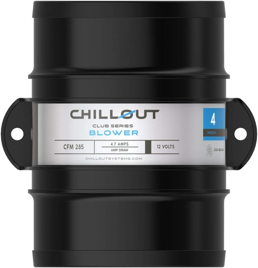 Club Series Lightweight 4" in-Line Air Blower, 12V 285 CFM for Automotive Racing, Engine, Cabin Cooling, Bilges, Galleys and Heads Ventilation