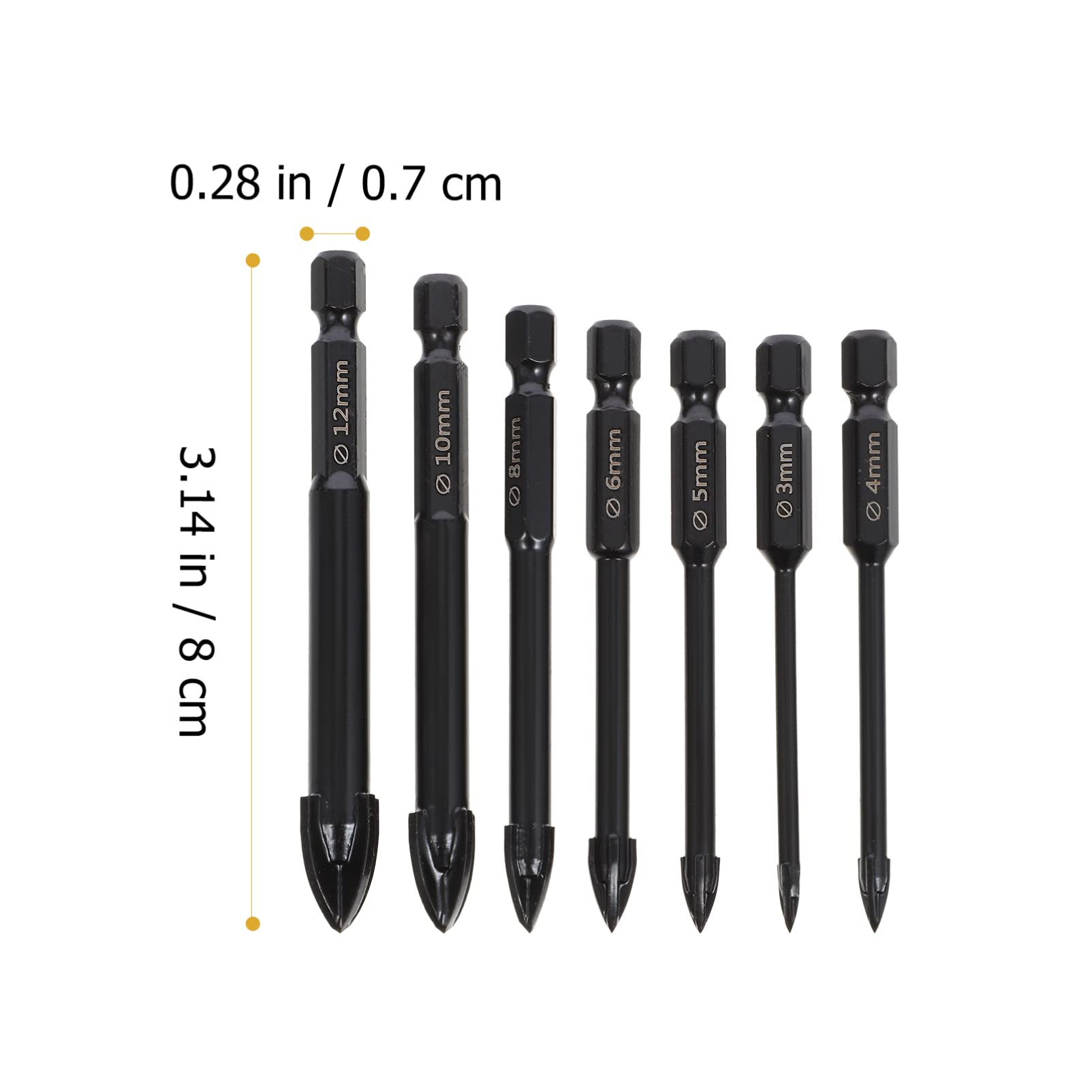 SEWACC 7Pcs Drill Bits Cemented Carbide Tile Drilling Tools for Ceramic Glass and Concrete Durable and Reliable Performance