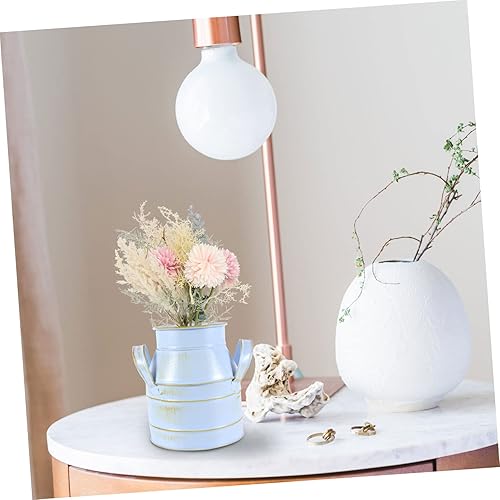 Miniatura 9 de Yardwe Florero de lata de leche azul de hierro forjado