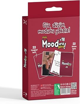 Mooduna Göre Mini +18 Kart Oyunu, 33 Fotoğraf Kartı ve 22 Durum Kartı, Çiftler için
