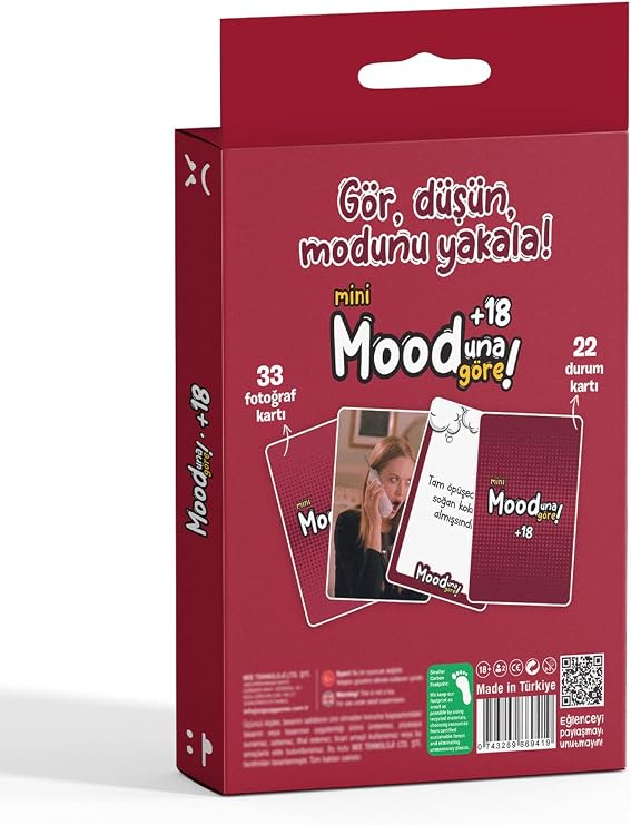 Mooduna Göre Mini +18 Kart Oyunu, 33 Fotoğraf Kartı ve 22 Durum Kartı, Çiftler için