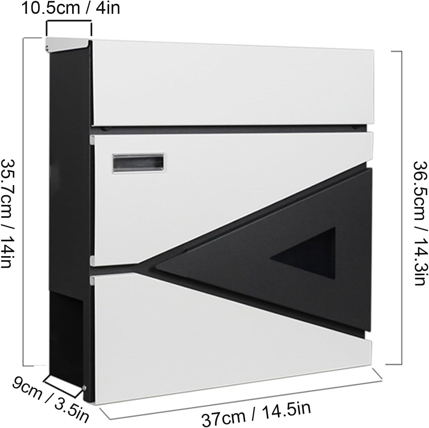 Mail Box, Mailbox for House with Newspaper Rack and Installation Accessories, House Number can be Placed, Modern Simplicity