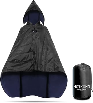 Waterproof Stadium Blanket, Fleece Camping Blanket Soft Warm Wearable Camp Blanket for Outdoor Camping, Picnic, Stadium, Sports, Beach, Car