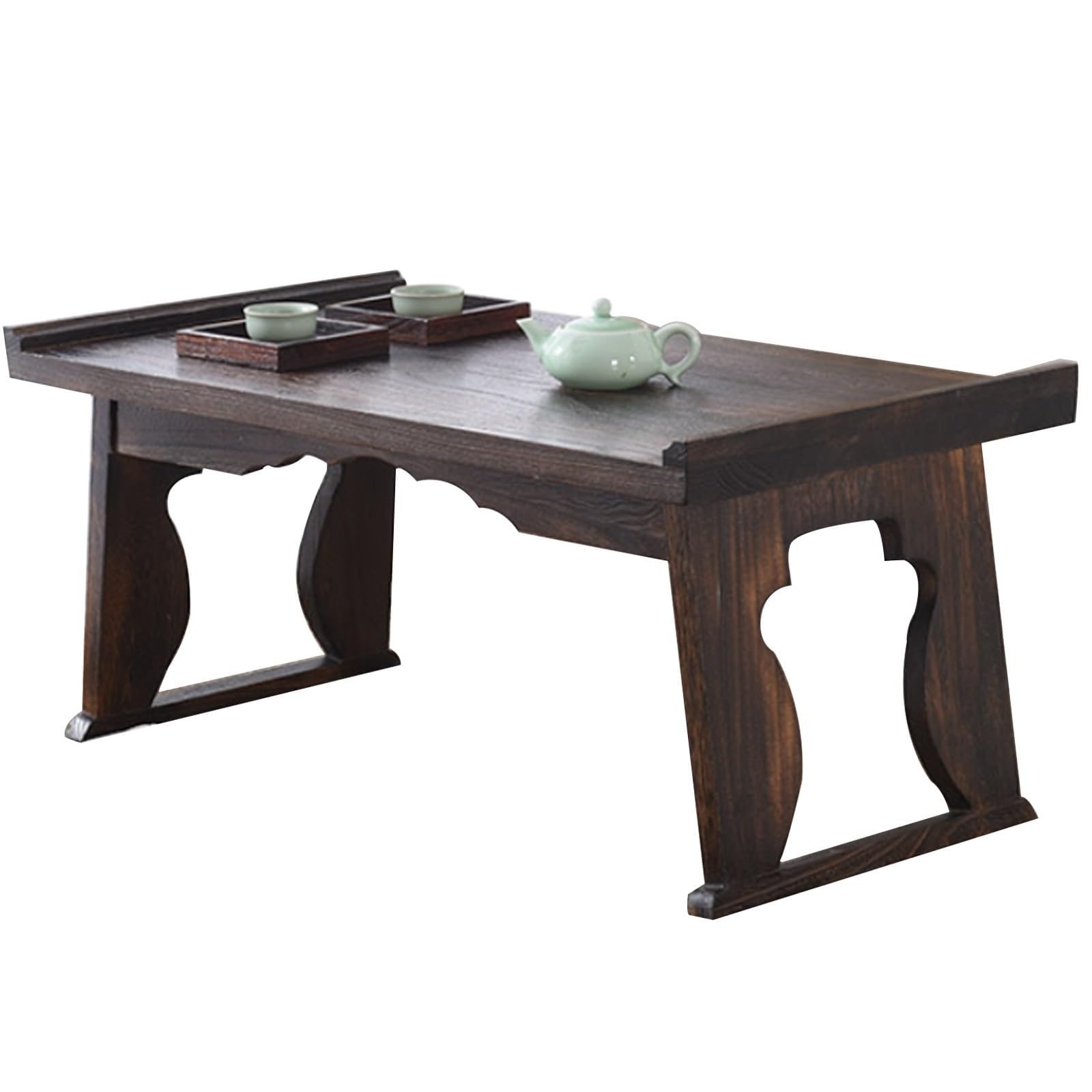 Table basse pliable en bois japonaise pour un apéritif au sol au salon