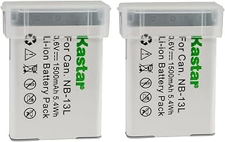 Kastar 2-Pack NB-13L Battery 3.6V 1500mAh Replacement for Canon PowerShot G7 X Mark II, PowerShot G7 X Mark III, PowerShot G9 X, PowerShot G9 X Mark II, PowerShot SX620 HS Camera