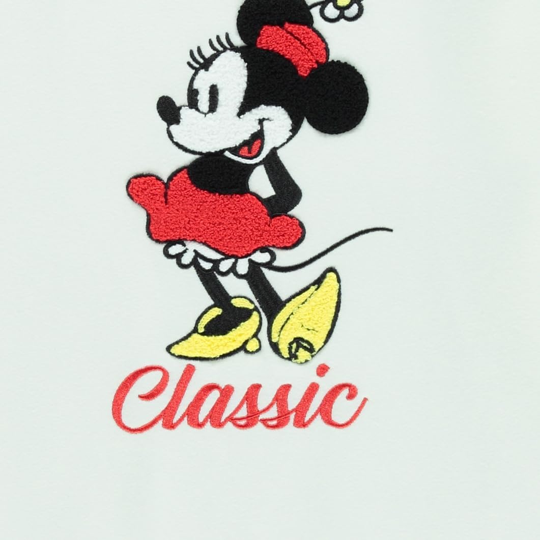 Ladies Mickey Mouse Fashion Sweatshirt Crewneck - Chenille Patch & Embroidery Sleeve - Mickey & Minnie Sweatshirt
