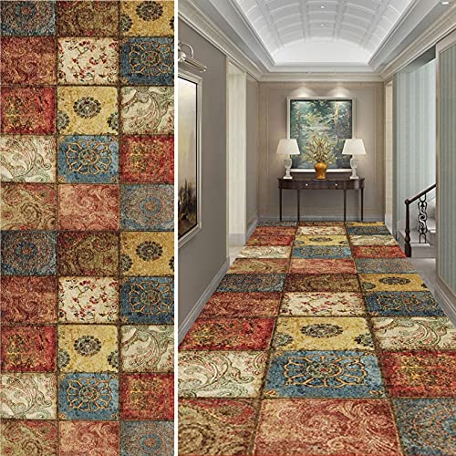 Haway Ha Runner 60 x 480 cm nueva alfombrilla de cocina colorida, superabsorbente, resistente, lavable, alfombra para pasillo, pasillo, cocina, lavandería, resistente a la suciedad y duradera