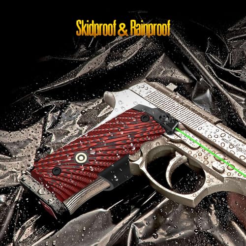 DARKFANG 1911 Laser Grip Full Size with Ambi Safety Cut, Durable 1911 Laser Sight No Rail with Magnetic Charging(Red)