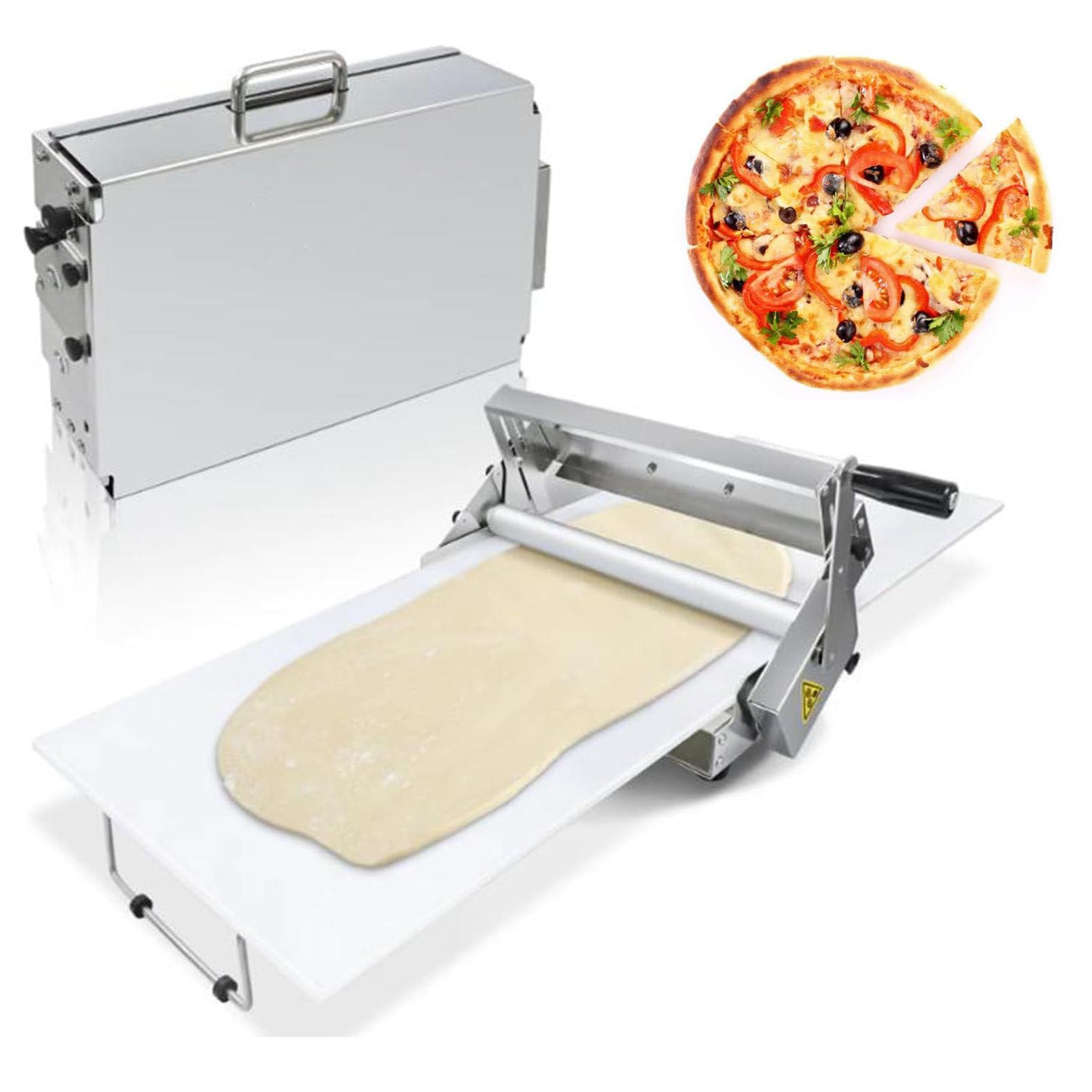 Rouleau à pâte manuelle de précision en acier inoxydable pour viennoiserie et pizza