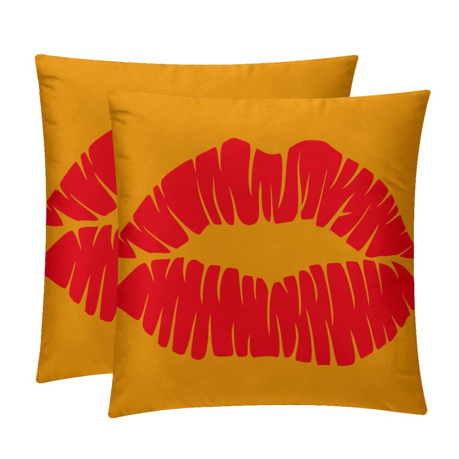 TDGKPZ Lip Throw Pillow Covers 2 Pack Cushion Cases Decorative Pillow Cases Home Decor 40x40cm
