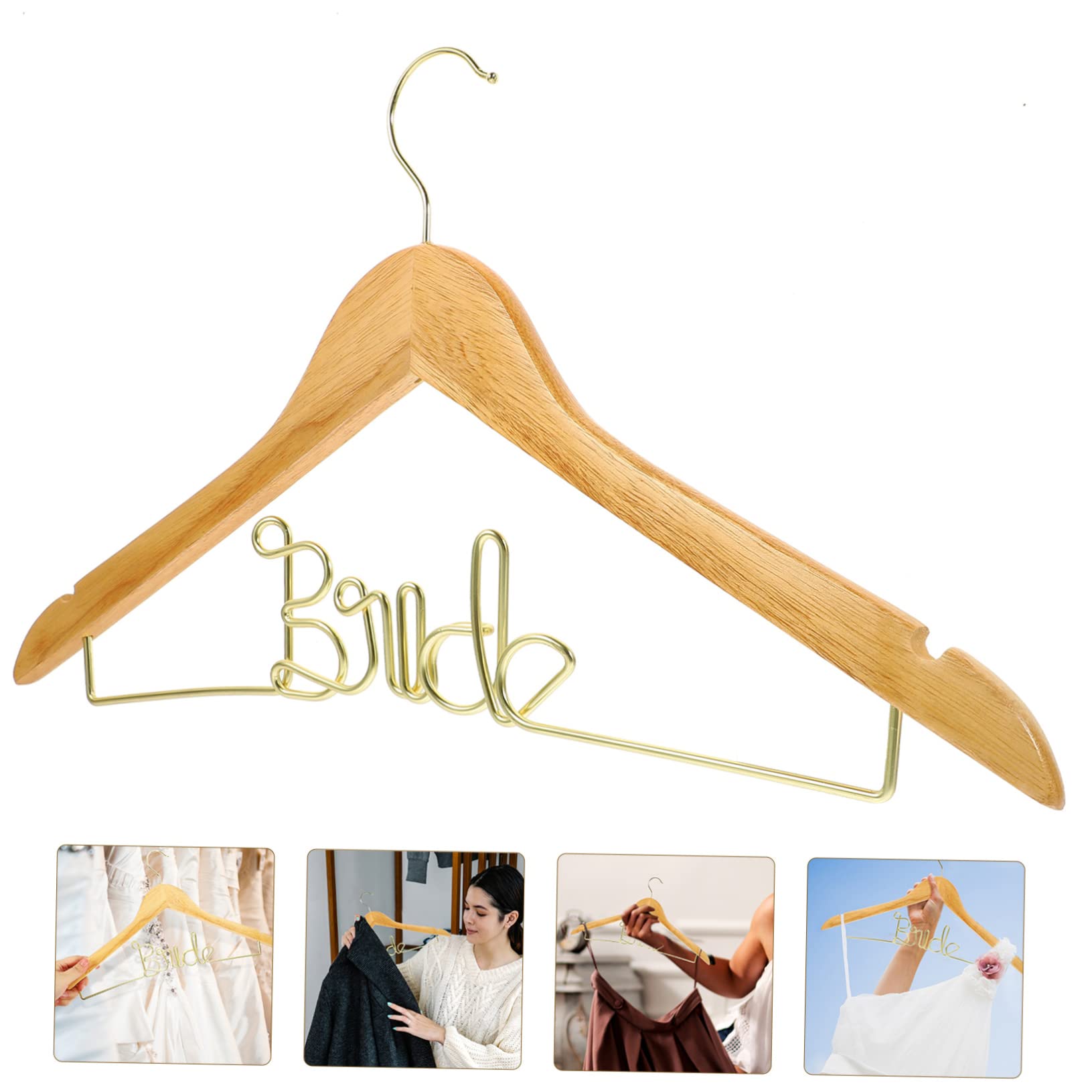 Ciieeo Sturdy Wedding Dress Hangers Set of 2 Wedding Suit Hangers for Gown Dress