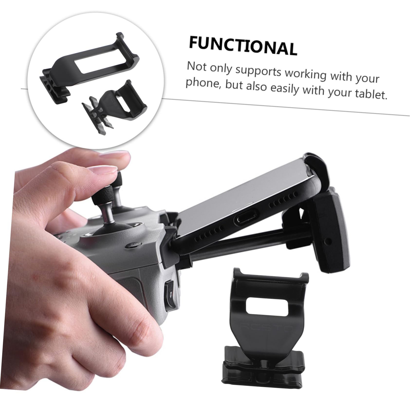BRIGHTFUFU 1 Set Remote Controller Tablet Mount Removable Drone Accessory for Easy Installation Lightweight Design for Compatible with Phones and Tablets