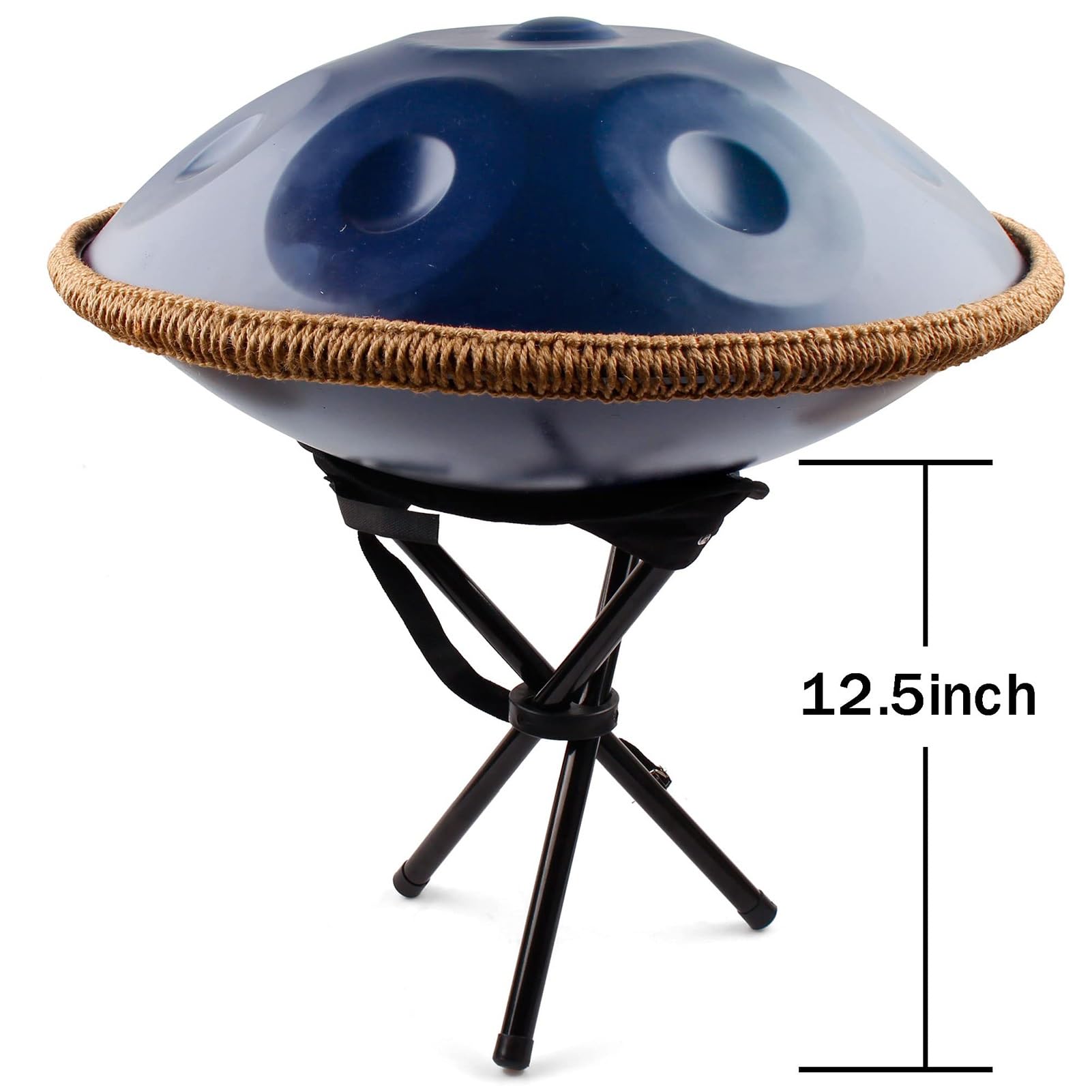 Strumento A Tamburo Handpan De 22 Pulgadas, Handpan In Re Minore Tamburi In Acciaio, Set Di Strumenti A Percussione Hand Pan Per Adulti, Con Frequenza Di 432 Hz/440 Hz(Blue,440HZ/12Note)