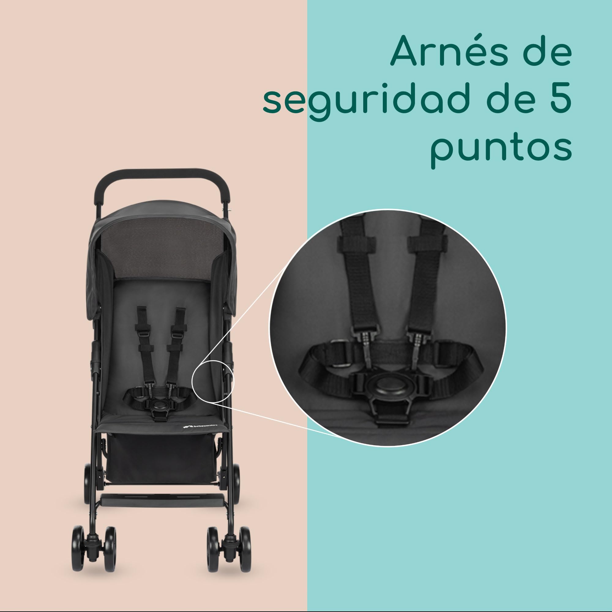 Bebeconfort Snow, Silla de Paseo Ligera, 0 Meses - 3,5 Años, 0-15 kg, Silla Paseo Bebe, Ligera y Plegable, Mineral Graphite