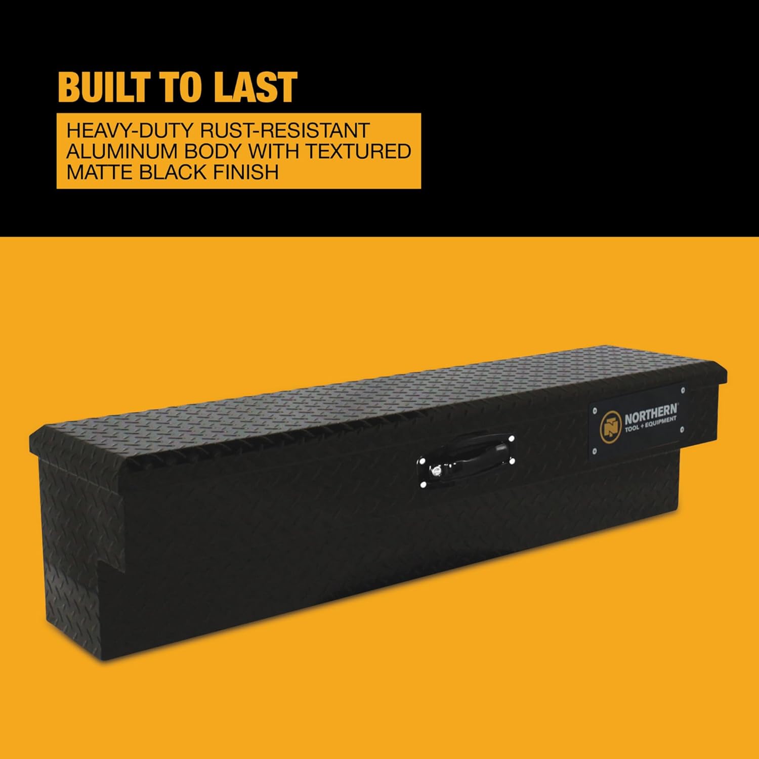 Northern Tool Side-Mount Truck Tool Box - Aluminum, Matte Black, Pull Handle Latch, 48in. x 11.5in. x 11in. Model Number 36212761